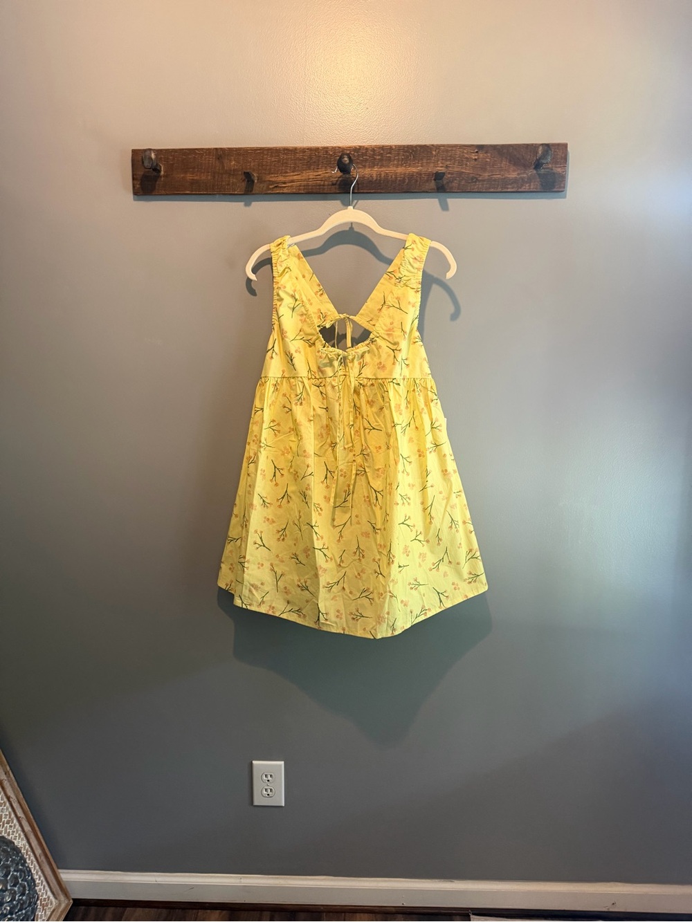 Topshop Yellow Floral Tie-Back Sundress with V-Back
